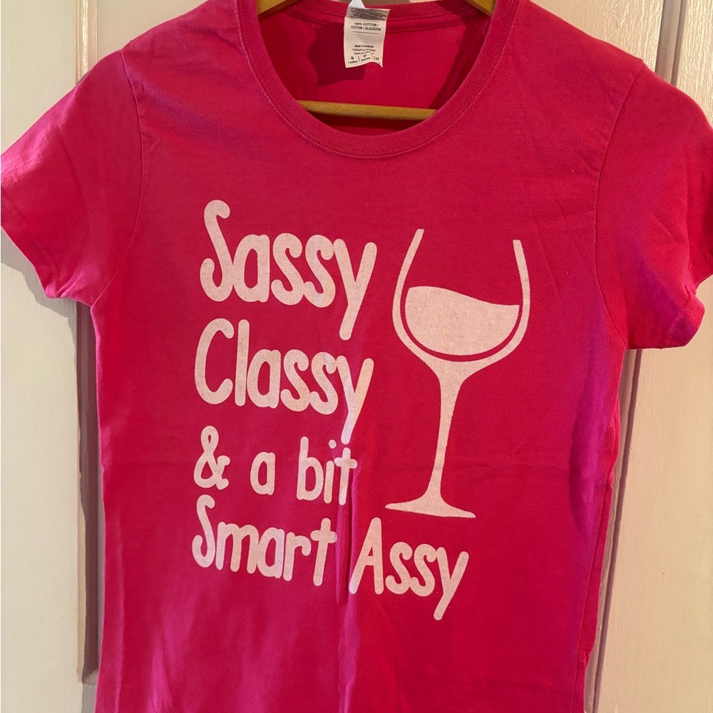 Gildan Pink Short Sleeve Tee - Sassy Classy & a bit Smart Assy
